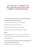 Nu 131 Exam 4 &ndash; Nursing And&NewLine;Healthcare Questions With&NewLine;Correct Answers 2026&sol;2027