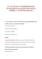Nu 131 Exam 3&colon; Comprehensive&NewLine;Fundamentals Questions With&NewLine;Correct Answers 2026&sol;2027