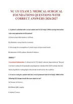 Nu 131 Exam 2&colon; Medical-Surgical&NewLine;Foundations Questions With&NewLine;Correct Answers 2026&sol;2027