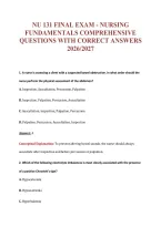 Nu 131 Final Exam - Nursing&NewLine;Fundamentals Comprehensive&NewLine;Questions With Correct Answers&NewLine;2026&sol;2027