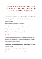 Nu 131 Nursing Fundamentals&NewLine;Practice Exam Questions With&NewLine;Correct Answers 2026&sol;2027