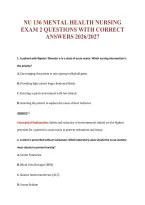 Nu 136 Mental Health Nursing&NewLine;Exam 2 Questions With Correct&NewLine;Answers 2026&sol;2027
