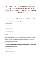 Nu 136 Exam 3&colon; Advanced Nursing&NewLine;Concepts And Pharmacology&NewLine;Questions With Correct Answers&NewLine;2026&sol;2027