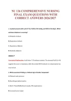 Nu 136 Comprehensive Nursing&NewLine;Final Exam Questions With&NewLine;Correct Answers 2026&sol;2027