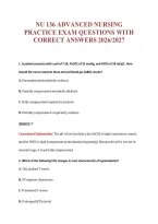 Nu 136 Advanced Nursing&NewLine;Practice Exam Questions With&NewLine;Correct Answers 2026&sol;2027