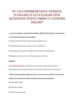 Nu 136 Comprehensive Nursing&NewLine;Fundamentals Exam Review&NewLine;Questions With Correct Answers&NewLine;2026&sol;2027