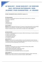 Ap Biology - Exam 2026&sol;2027 &vert; 60 Verified Q&A &vert; Detailed Rationales &vert; Ngn-Aligned &vert; Pass Guaranteed &ndash; A&plus; Graded