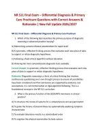 NR 511 Final Exam &ndash; Differential Diagnosis & Primary Care Practicum Questions with Correct Answers & Rationales &vert; New Fall Update 2026&sol;2027