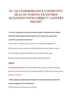 Nu 136 EXAM Bundle &vert; Update Questions with complete and Verified solutions&period;