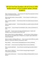 EDP 201 Final Exam Questions with all Correct & 100&percnt; Verified Answers &vert;Actual Complete Update &vert;Already Graded A&plus;