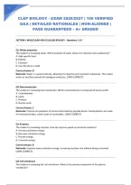 Clep Biology - Exam 2026&sol;2027 &vert; 100 Verified Q&A &vert; Detailed Rationales &vert; Ngn-Aligned &vert; Pass Guaranteed &ndash; A&plus; Graded