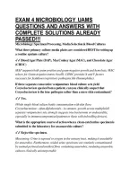 Exam 4 Microbiology Uams Questions And Answers With Complete Solutions Already Passed&excl;&excl;&excl;