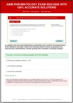 Abim Rheumatology Exam 2026 With 100&percnt; Accurate Solutions Plus Rationales Q&A&vert; Instant Download