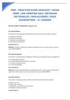 Pmp - Practice Exam 2026&sol;2027 &vert; Exam Prep &vert; 200 Verified Q&A &vert; Detailed Rationales &vert; Ngn-Aligned &vert; Pass Guaranteed &ndash; A&plus; Graded