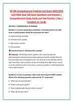 ATI RN Comprehensive Predictor Exit Exam 2025&sol;2026 &NewLine;with NGN&colon; Real 180 Exam Questions and Answers &vert; &NewLine;Comprehensive Study Guide and Test Practice &vert; Pass &vert; &NewLine;Complete A&plus; Guide 