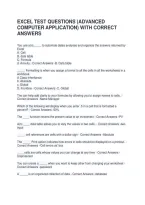 Excel Test Questions &lpar;Advanced Computer Application&rpar; With Correct Answers