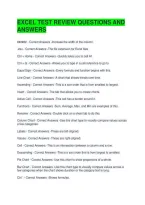 Excel Test Review Questions And Answers