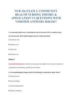 Nur 426 Exam 2&colon; Community&NewLine;Health Nursing Theory &&NewLine;Application V2 Questions With&NewLine;Verified Answers 2026&sol;2027