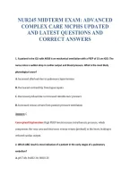 Nur245 Midterm Exam&colon; Advanced&NewLine;Complex Care Mcphs Updated&NewLine;And Latest Questions And&NewLine;Correct Answers