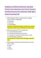 Guidewire Certified ClaimCenter Specialist&colon; Complete Exam Questions and Answers&NewLine;&NewLine;