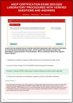 Ascp Certification Exam 2025 2026 Laboratory Procedures With Verified Questions And Answers Plus Rationales&vert; Instant Download Pdf
