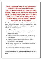 Eee 241&colon; Fundamentals Of Electromagnetics &mdash;&NewLine;Arizona State University Comprehensive&NewLine;Practice Examination&vert; Newest Evaluated 100&percnt;&NewLine;Complete Hinted Exam&vert; Latest Updated 2026-2027&NewLine;Correct Ceomprehensive Exam&vert; Well Elaborated&NewLine;High Yield Test Quetsions & Cor