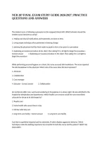 Nur 207 Final Exam Study Guide 2026&sol;2027 &vert; Practice Questions And Answers