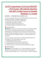 ATI PN Comprehensive Exit Exam 2026&sol;2027 &ndash; NGN Format &vert; 180 Authentic Questions &NewLine;with 100&percnt; Verified Answers & Detailed &NewLine;Rationales &vert; A&plus; Graded 