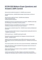 ECON 528 Midterm Exam Questions and Answers 100&percnt; Correct