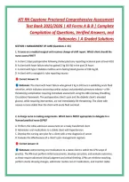 ATI RN Capstone Proctored Comprehensive Assessment &NewLine;Test Bank 2025&sol;2026 &vert; All Forms A & B &vert; Complete &NewLine;Compilation of Questions&comma; Verified Answers&comma; and &NewLine;Rationales &vert; A Graded Solutions
