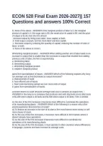 ECON 528 Final Exam 2026-2027&vert;&vert; 157 Questions and answers 100&percnt; Correct