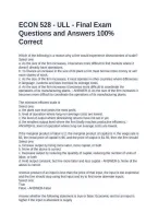 ECON 528 - ULL - Final Exam Questions and Answers 100&percnt; Correct