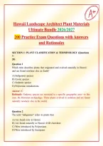 Hawaii Landscape Architect Plant Materials Ultimate Bundle 2026&colon; 200 Practice Exam Questions with Answers and Rationales&NewLine;