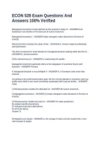 ECON 528 Exam Questions And Answers 100&percnt; Verified