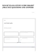 Nur 207 Exam 4 Study Guide 2026&sol;2027 &vert; Practice Questions And Answers