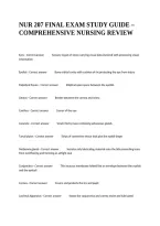 Nur 207 Final Exam Study Guide &ndash; Comprehensive Nursing Review