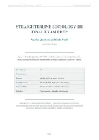 StraighterLine Sociology 101 Final Exam Prep 2026&sol;2027 &vert; Practice Q&A Study Guide&NewLine;&NewLine;