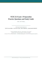 NUR 212 Exam 1 Prep 2026&sol;2027 &vert; Practice Questions & Study Guide &vert; Pass Guaranteed &ndash; A&plus; Graded&NewLine;&NewLine;
