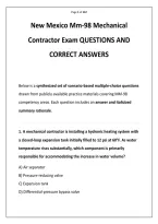 The New Mexico MM-98 Mechanical Contractor examination evaluates specialty mechanical contractors on the advanced design&comma; installation&comma; maintenance&comma; repair&comma; and alteration of comprehensive mechanical systems&comma; including HVAC&comma; commercial refrigeration&comma; indu