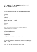 Nur 206 Exam 1 Study Guide 2026&sol;2027 &vert; Practice Questions And Answers