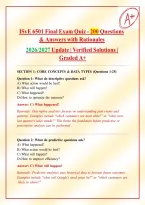 Georgia Tech ISyE 6501 Final Exam Quiz 2026&sol;2027&colon; 200 Questions & Verified Solutions with Rationales&NewLine;