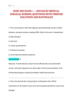 Nurs 480 Exam 1 &mdash; Advanced Medicalsurgical Nursing Questions With Verified&NewLine;Solutions And Rationales
