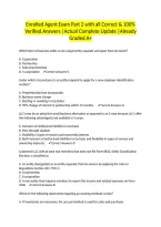Enrolled Agent Exam Part 2 with all Correct & 100&percnt; Verified Answers &vert;Actual Complete Update &vert;Already Graded A&plus;