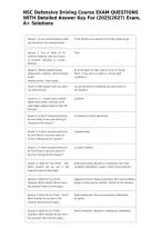 NSC Defensive Driving Course EXAM QUESTIONS WITH Detailed Answer Key For &lpar;2025&vert;2027&rpar; Exam&comma; A&plus; Solutions