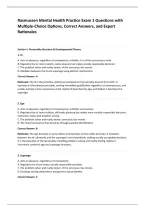 Rasmussen Mental Health Practice Exam 1 Questions with &NewLine;Multiple-Choice Options&comma; Correct Answers&comma; and Expert &NewLine;Rationales 