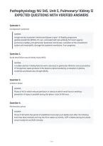 Pathophysiology NU 545&comma; Unit 5&comma; Pulmonary&sol; Kidney II&NewLine;EXPECTED QUESTIONS WITH VERIFIED ANSWERS