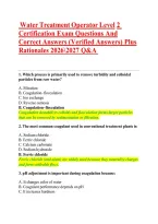 Water Treatment Operator Level 2 Exam Q&A 2026&sol;2027