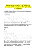NJ Life Final Exam with all Correct & 100&percnt; Verified Answers &vert;Actual Complete Update &vert;Already Graded A&plus; &lpar;Just Released&rpar;
