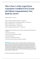 Comprehensive Legal Nurse Consulting Examination Preparation Resource Covering Medical Record Analysis&comma; Healthcare Standards&comma; Clinical Documentation&comma; Litigation Support&comma; and Professional Legal Nursing Practice&NewLine;