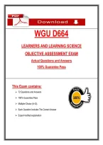 WGU D664 &NewLine;LEARNERS AND LEARNING SCIENCE &NewLine;OBJECTIVE ASSESSMENT EXAM  &NewLine;Actual Questions and Answers &NewLine;100&percnt; Guarantee Pass 
